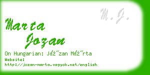 marta jozan business card